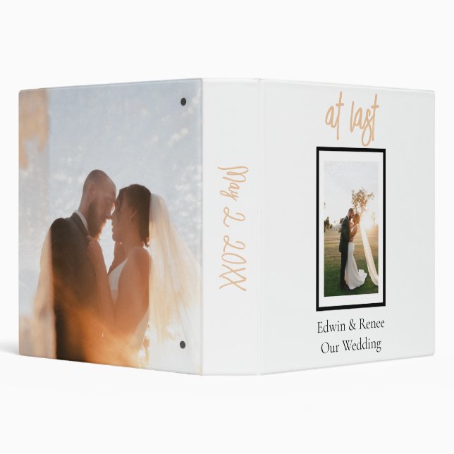 Minimalist Classy Simple Wedding Photo Album 3 Ring Binder (Background)