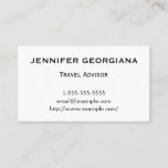 [ Thumbnail: Minimalist & Classy Travel Advisor Business Card ]