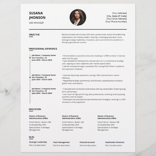 Minimalist Clean Resume Template | Zazzle