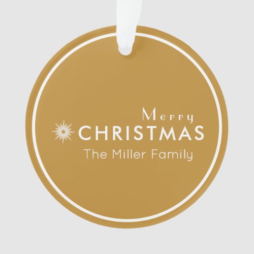  Minimalist Clean Simple Gold Merry Christmas Ornament