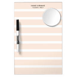 Minimalist Clean Simple Light Pink Stripe Pattern Dry Erase Board With Mirror