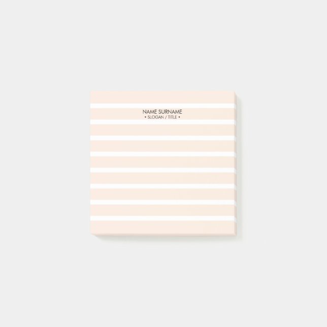 Minimalist Clean Simple Light Pink Stripe Pattern Post-it Notes (Front)