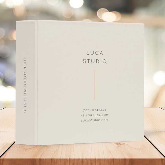 Minimalist Clean Simple Modern Gold and Cream 3 Ring Binder (Creator Uploaded)
