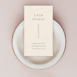Minimalist Clean Simple Modern Gold and Cream Business Card<br><div class="desc">A minimalist vertical business card in a simple design style with a gold feature color. The text can easily be customized for a design as unique as your small business!</div>