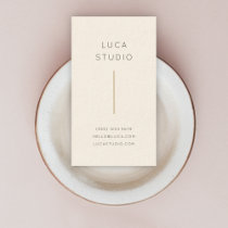 Minimalist Clean Simple Modern Gold and Cream Business Card
