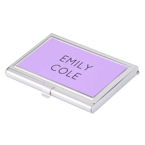 Minimalist clean simple purple  business card case