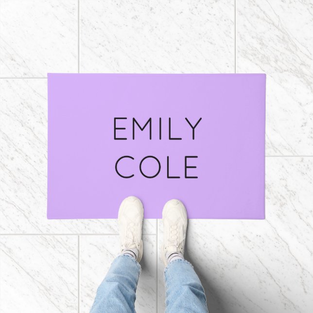 Minimalist clean simple purple  doormat (Indoor)