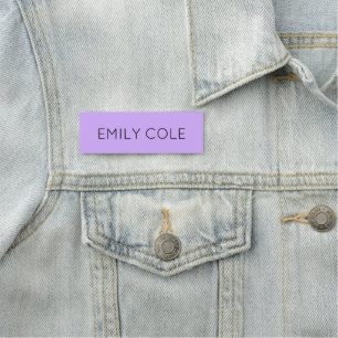 Minimalist clean simple purple name tag