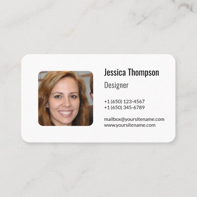 Minimalist Clean Simple Scannable QR Code Socials  Business Card (Front)