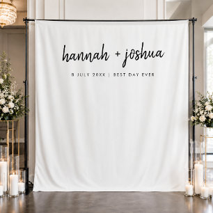 Minimalist Clean Simple Wedding Day Photo Backdrop