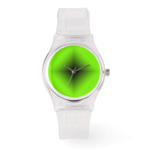 Minimalist Clear with Black and Grass Green Dial Watch