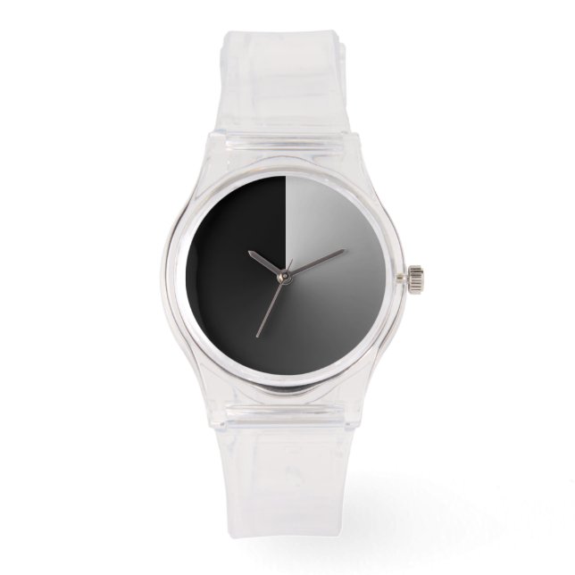 Minimalist Clear with Black and Light Gray Dial Watch (Front)