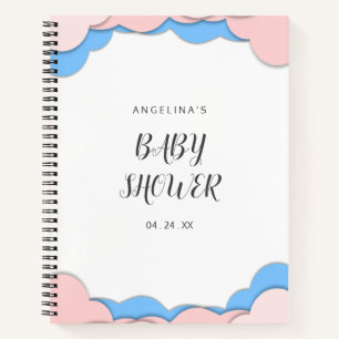 Minimalist Cloud Baby Shower Gift List Notebook