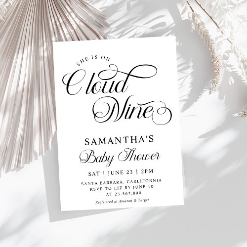 Minimalist Cloud Nine Baby Shower Invitation