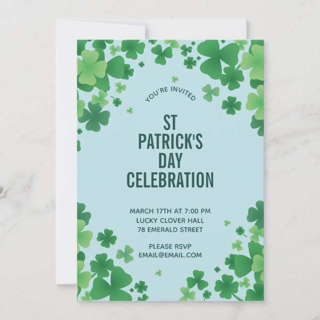 Minimalist Clover Frame Invitation (Front)