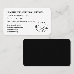 Minimalist CNA Home Health Caregiver Business Card