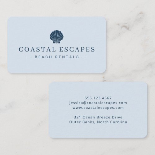 Minimalist Coastal Beach Rental Business Card