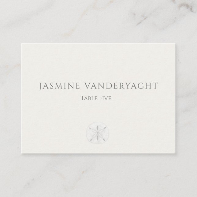 Minimalist Coastal Wedding  Place Card (Front)