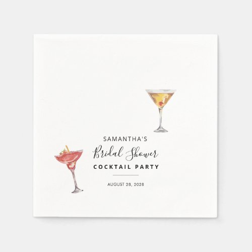 Minimalist Cocktail Party Bridal Shower Paper Napkins