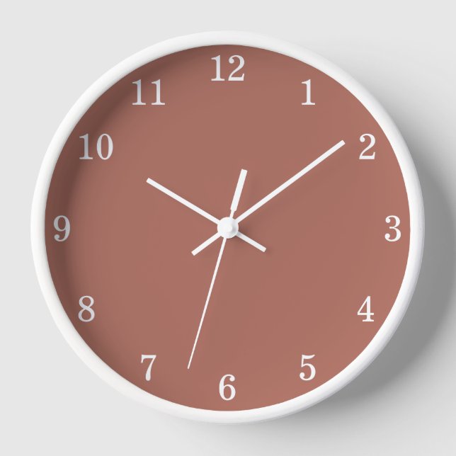 Minimalist Cocoa Sienna Wall Clock (Front)