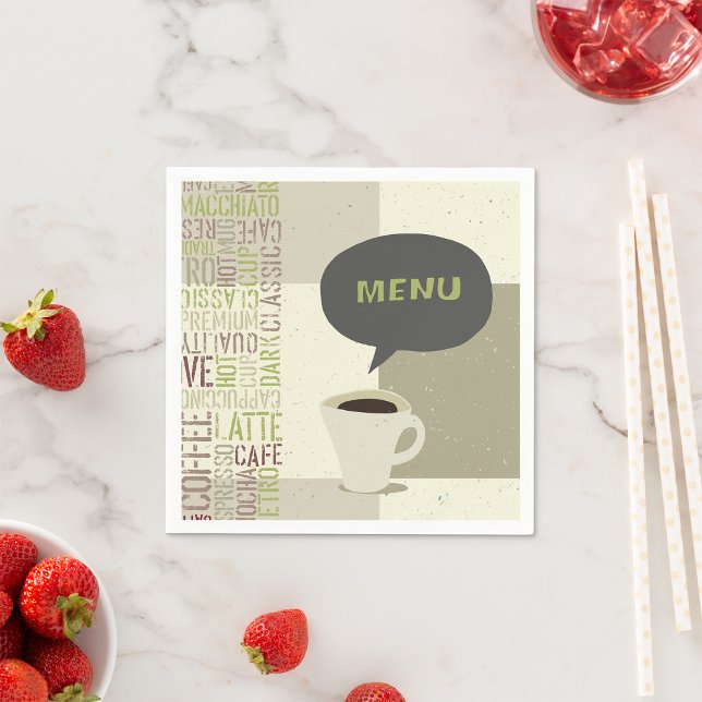 Minimalist Coffee Bar Menu Napkins (Creator Uploaded)