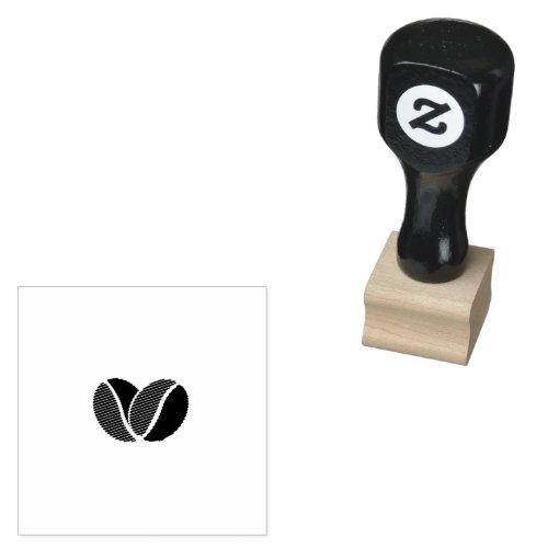 Minimalist Coffee Bean Logo Rubber Stamp