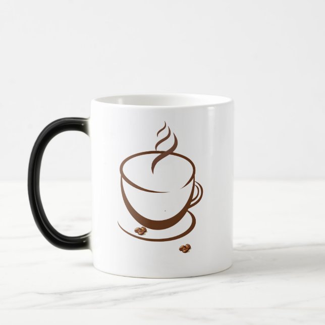 Minimalist Coffee Cup Line Art Mug with Roasted Be (Left)