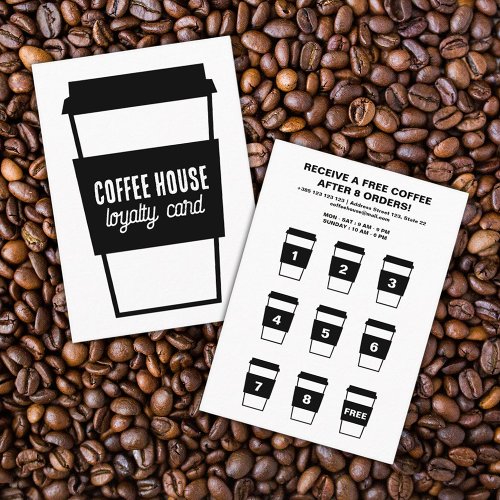 Minimalist Coffee Cup  Loyalty Card