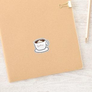 Minimalist Coffee Cup with Latte Gift Sticker