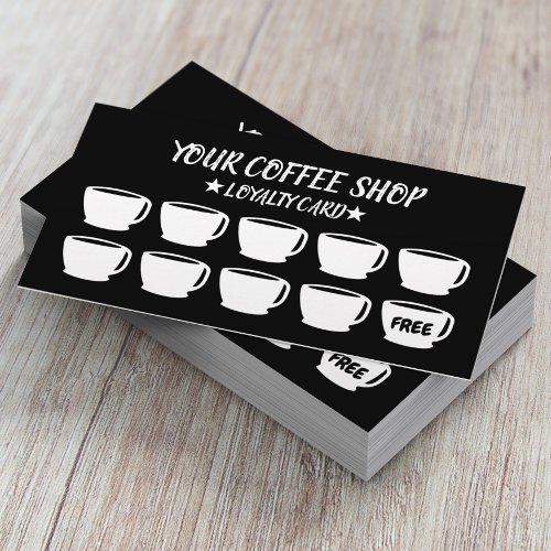Minimalist Coffee Cups Coffee Loyalty Cards