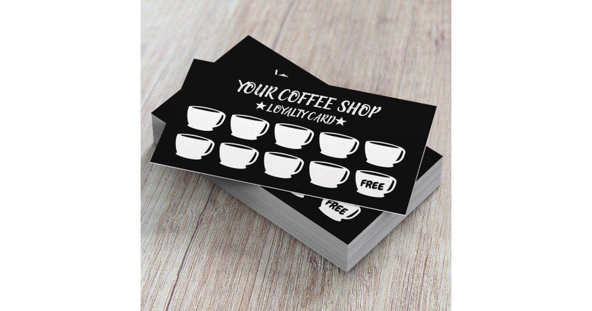 Minimalist Coffee Cups Coffee Loyalty Cards | Zazzle