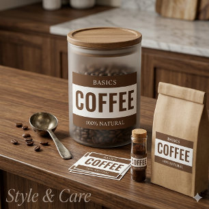 Minimalist COFFEE Label for Containers