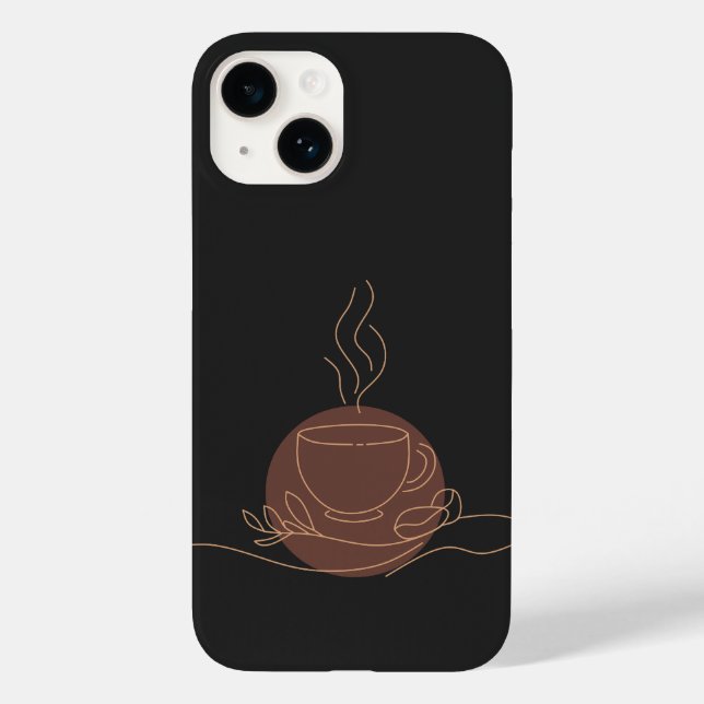 Minimalist Coffee Line Art - coffee lover Case-Mate iPhone Case (Back)