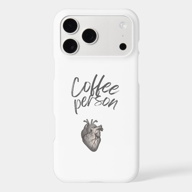 Minimalist Coffee Person Typography Tough Case" iPhone Case (Back)
