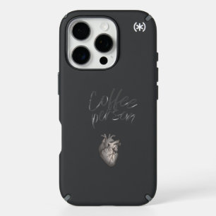 Minimalist Coffee Person Typography Tough Case" iPhone 16 Pro Case