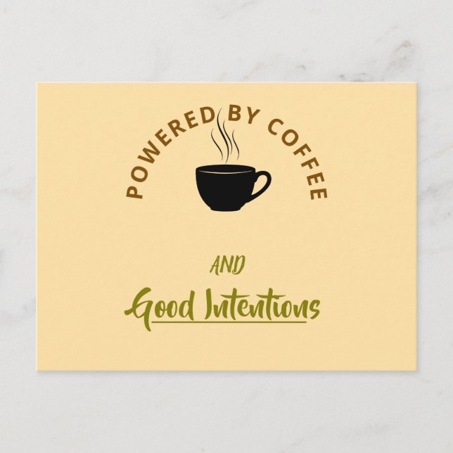Minimalist Coffee Quote Postcard | Funny Good Inte (Front)