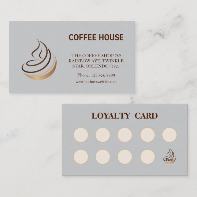 Minimalist Coffee Shop Loyalty Card (Front/Back)
