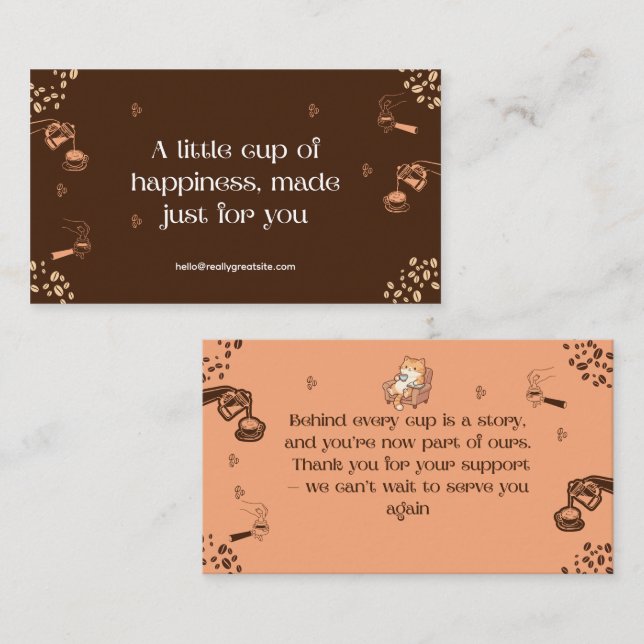 Minimalist Coffee Thank You Card Design (Front/Back)