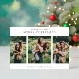Minimalist Collage Modern Christmas Letterpress Photo Cards