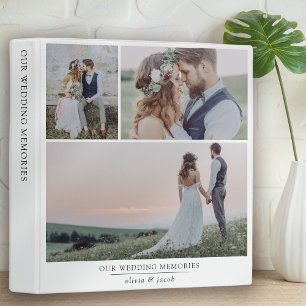 Minimalist Collage Wedding Memories Photo Album 3 Ring Binder