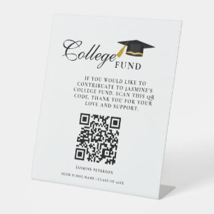 Minimalist College Fund QR Code Sign Graduation
