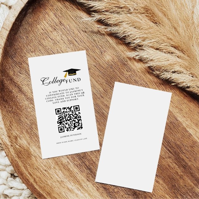 Minimalist College Fund QR Code Sign Graduation Enclosure Card (Creator Uploaded)