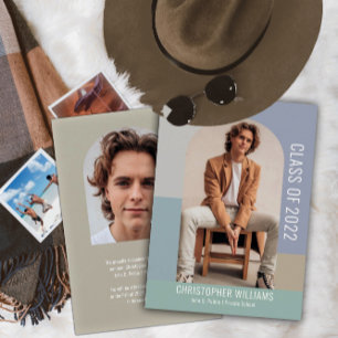 Minimalist Color Block Class Year Graduation Invitation