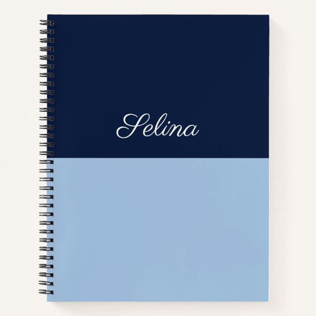 Minimalist Color Block Monogram Custom Name Notebook (Front)