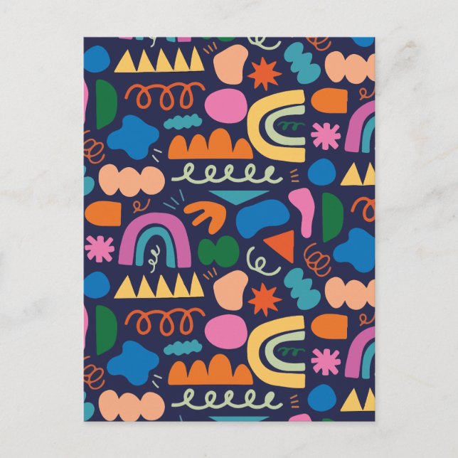 Minimalist colorful abstract holiday postcard (Front)