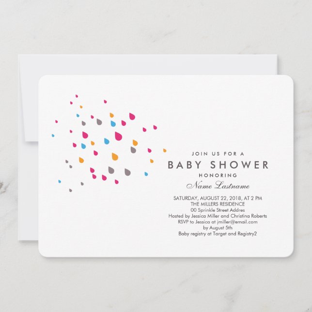 Minimalist Colorful Baby Shower Invitation Rounded (Front)