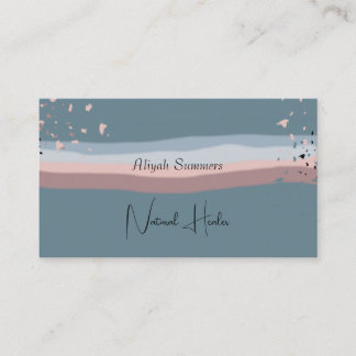 Minimalist Colorful Boho QR Code Meditative Business Card