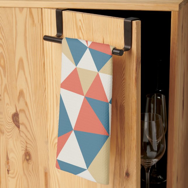 Minimalist Colorful Geometric Abstract Pattern Kitchen Towel (Thirds Fold)