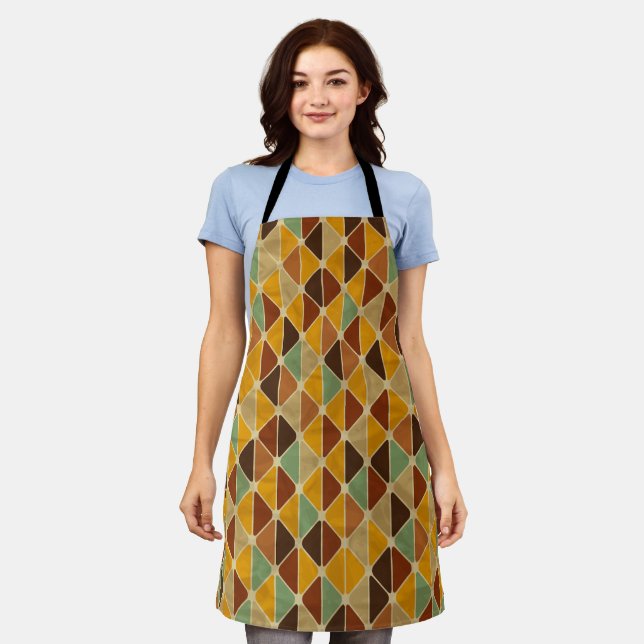 Minimalist Colorful Geometry–Fresh Stylish Pattern Apron (Worn)