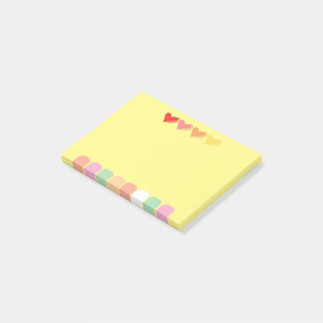 Minimalist Colorful Hearts Notes (Angled)